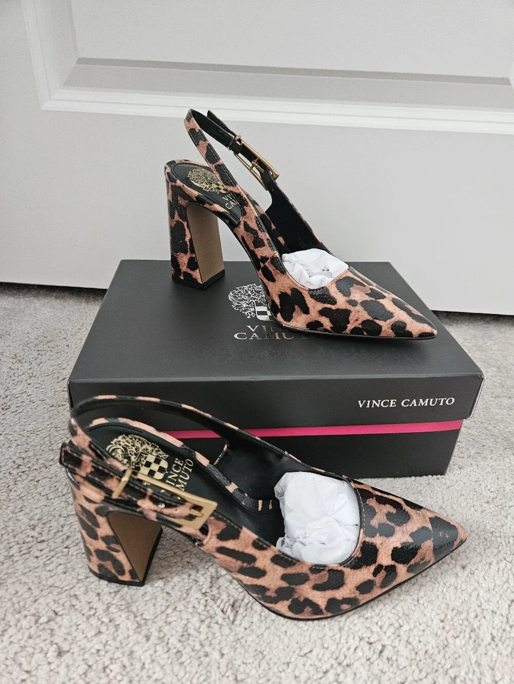 Vince Camuto New In Box Amaryn Slingback Pump Leopard Size 8.5